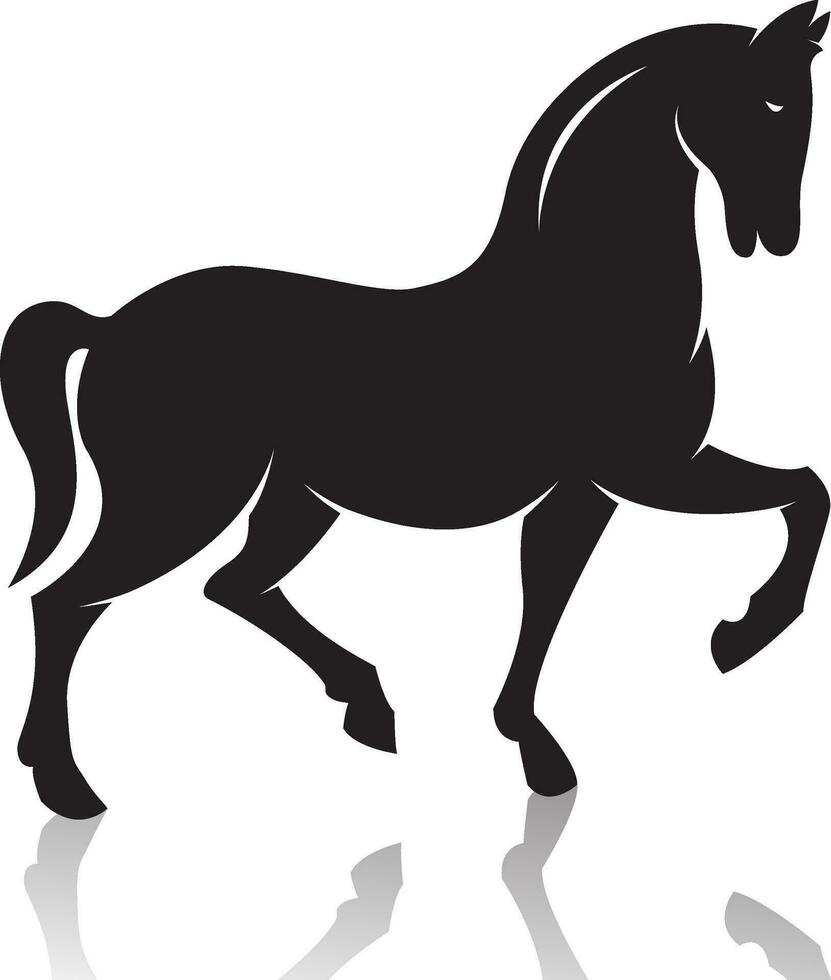 Vector image of an horse on white background