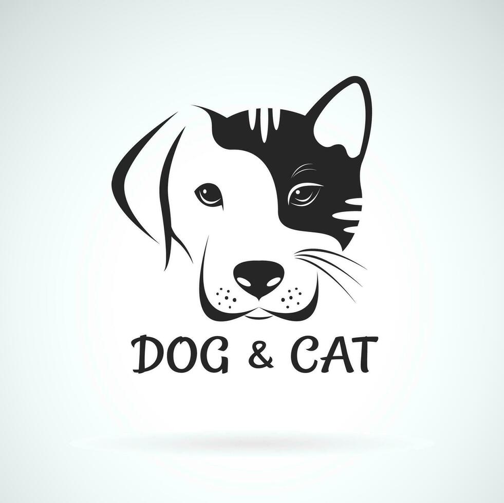 vector de perro y gato cara diseño en un blanco antecedentes. mascota. animal. fácil editable en capas vector ilustración.