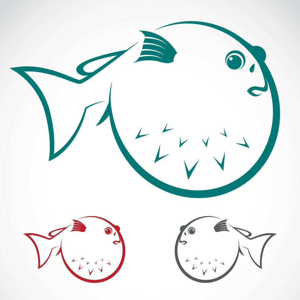 Vector of puffer on white background. Easy editable layered vector illustration. Wild Animals.