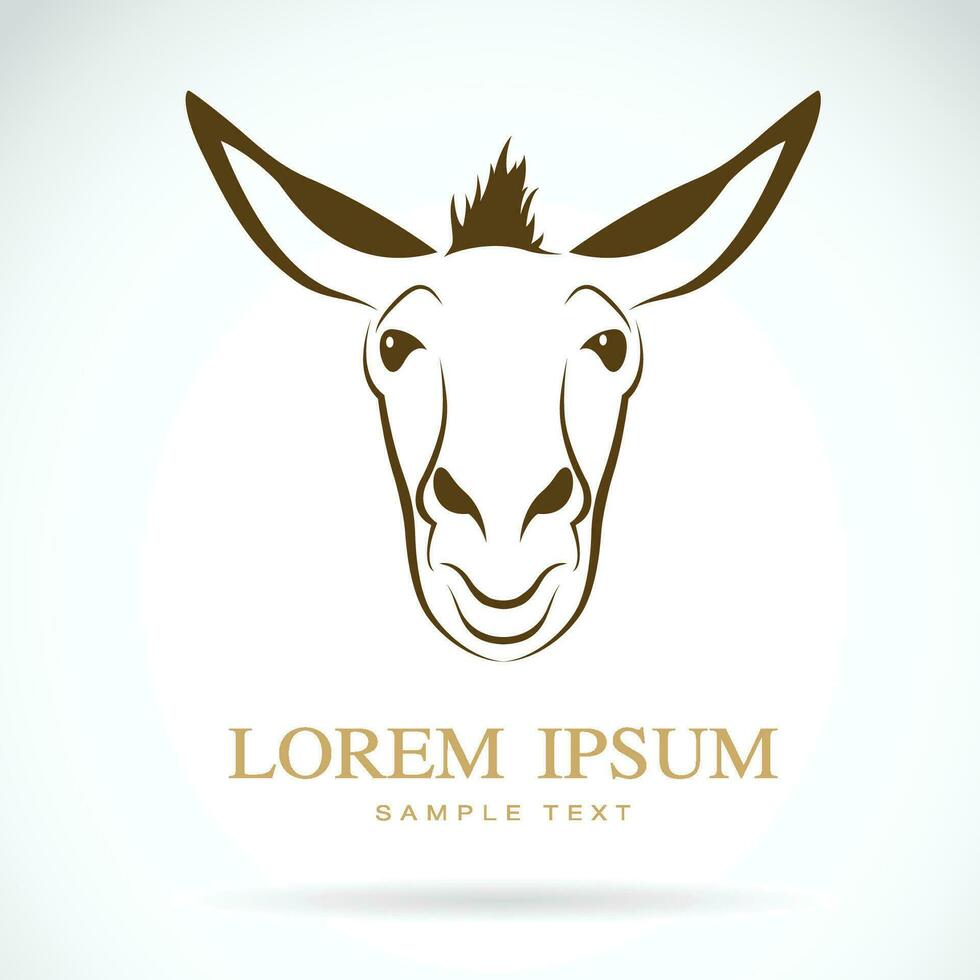 Vector of a donkey head on white background. Farm animals. Easy editable layered vector illustration.