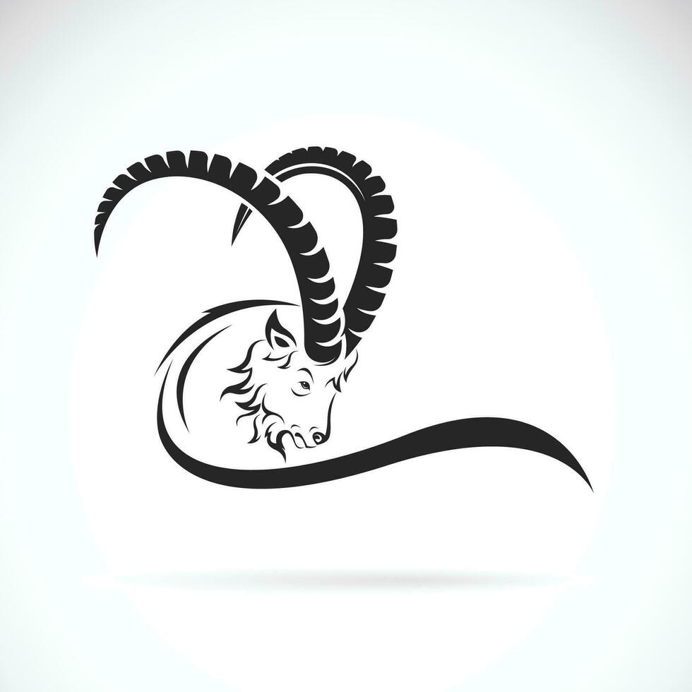 Vector of goat head design on white background. Wild Animals. Easy editable layered vector illustration.