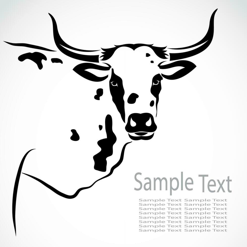 Vector of a cow head on white background. Farm animals. Easy editable layered vector illustration.