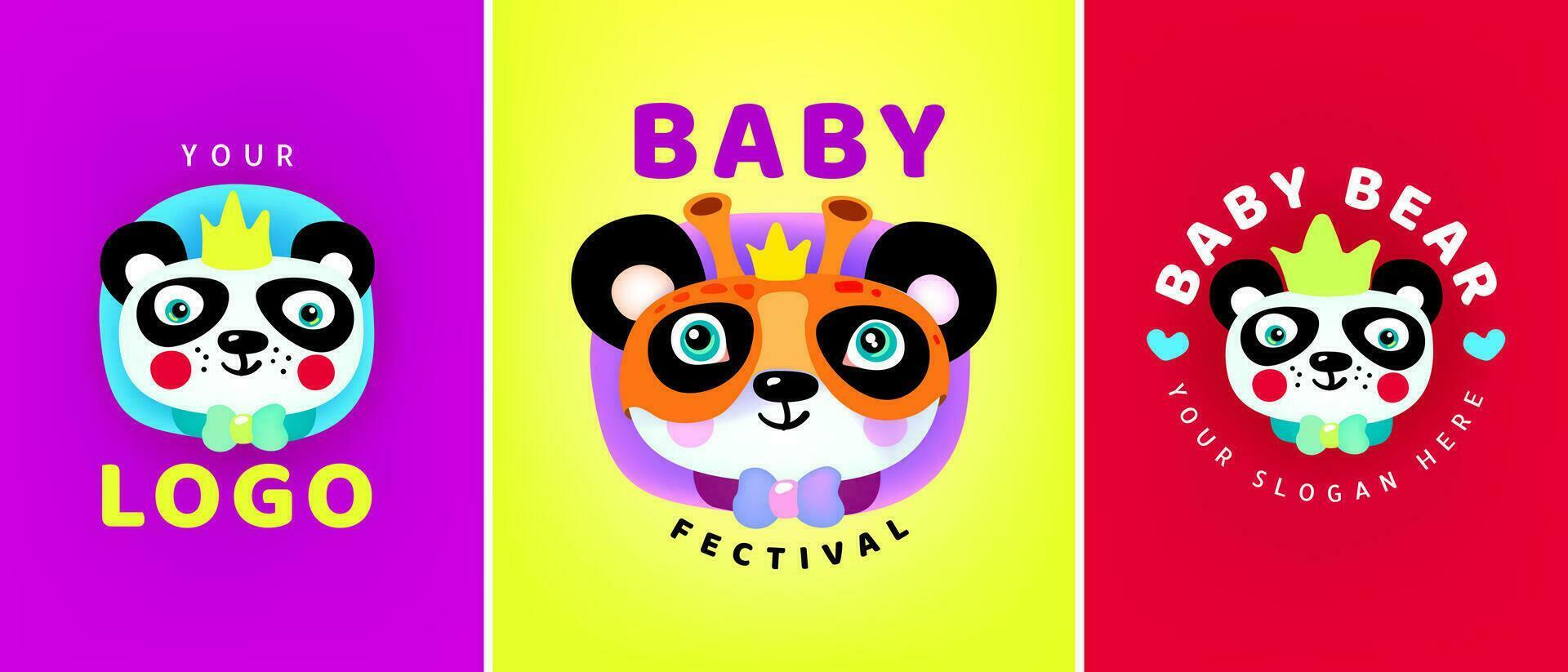 Baby festival . Carnival mask festival. Vector illustration. Logotype