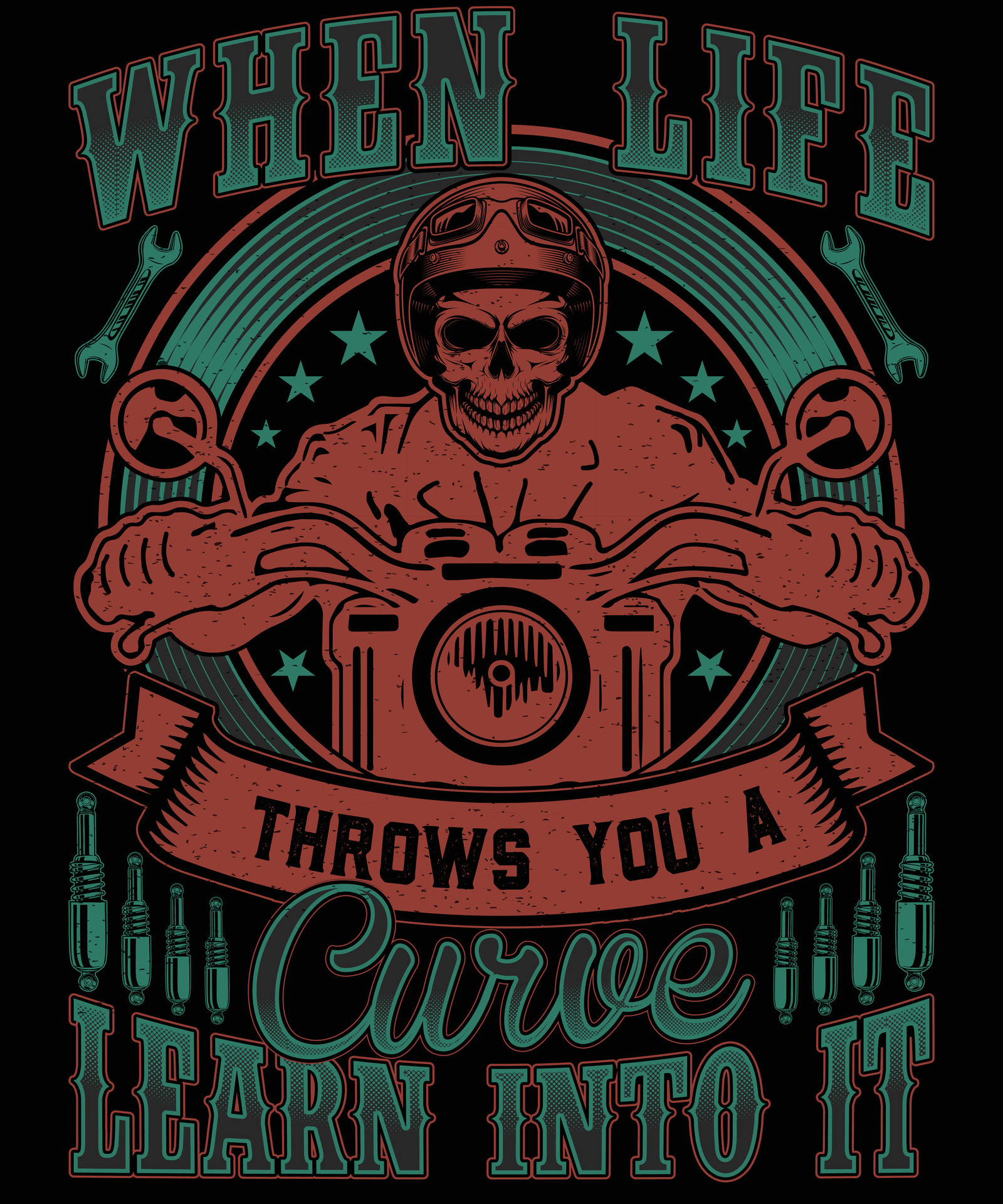 When life throws you a curve lean into it bike t shirt design 34033857