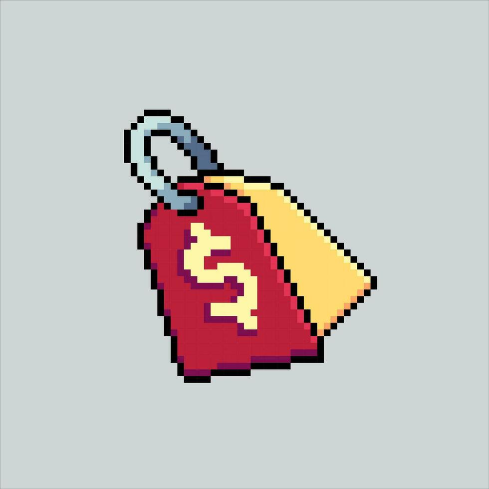 Pixel art illustration Price Tag. Pixelated Price Tag. Price Tag pixelated for the pixel art game and icon for website and video game. old school retro. vector
