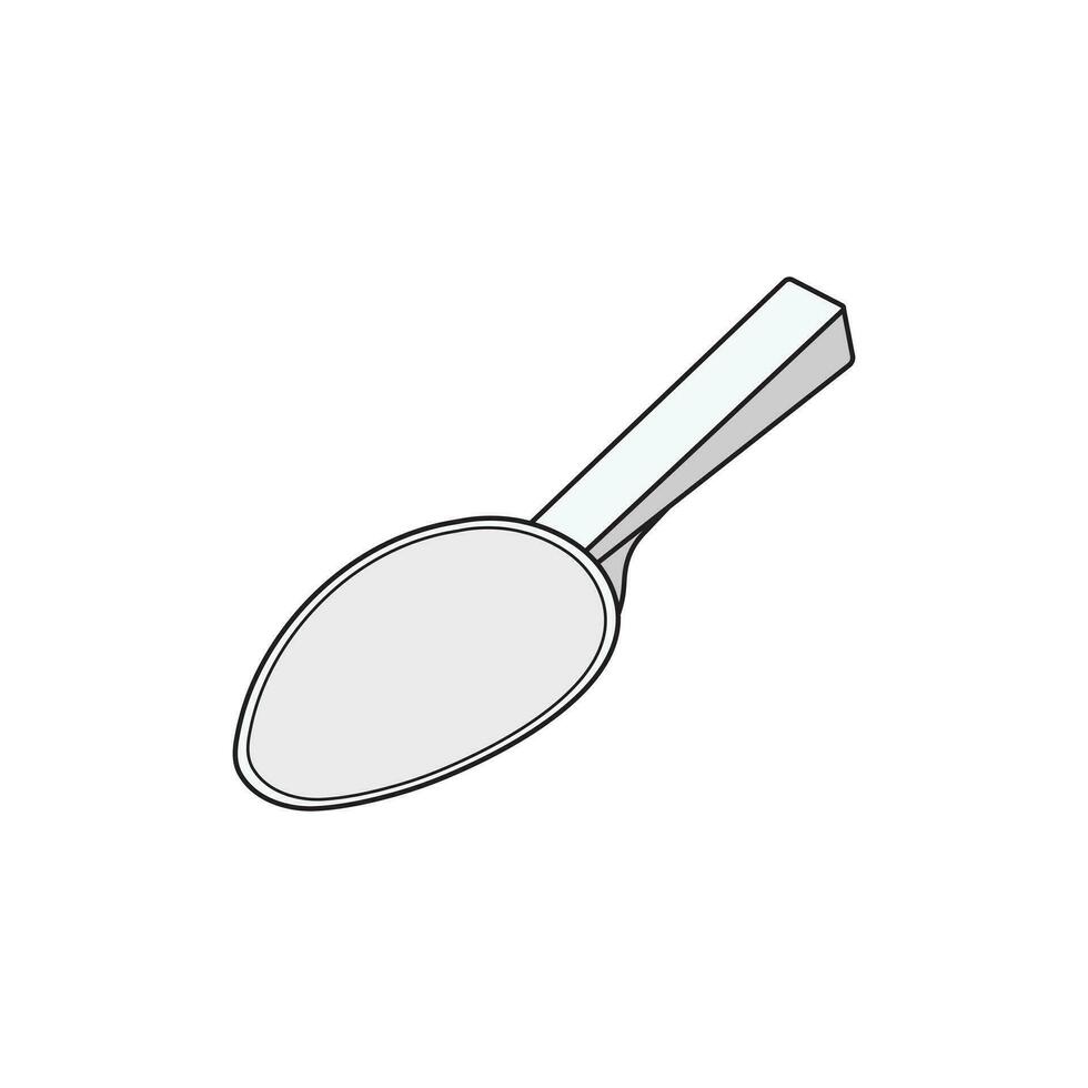 Kids drawing Cartoon Vector illustration medicine measuring spoon Isolated in doodle style