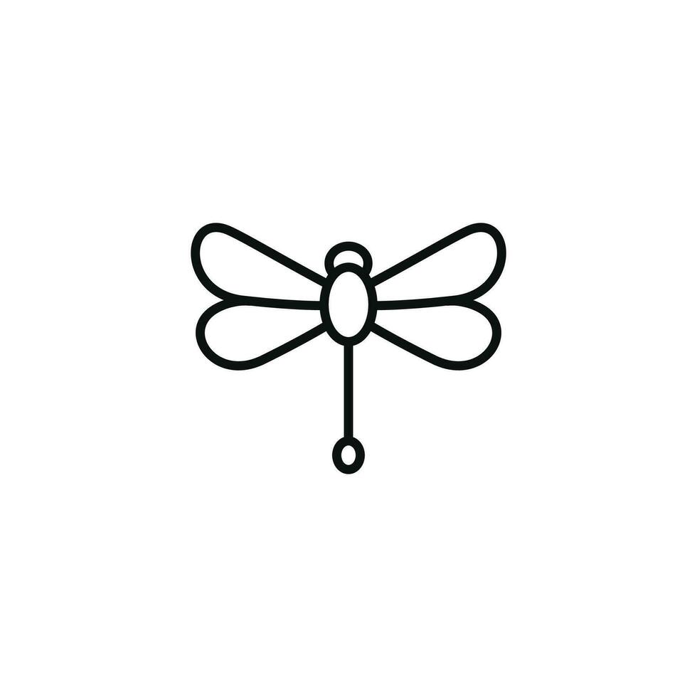Dragonfly line icon isolated on white background vector
