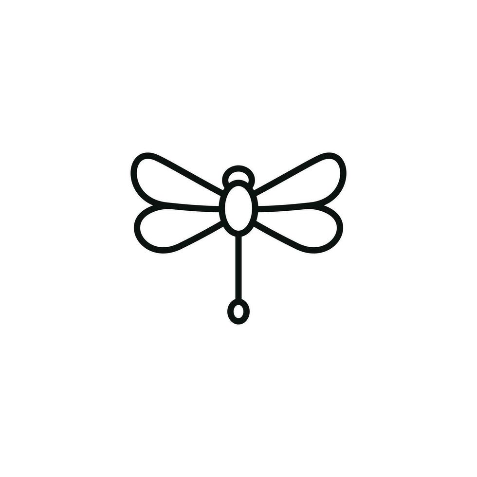 Dragonfly line icon isolated on white background vector