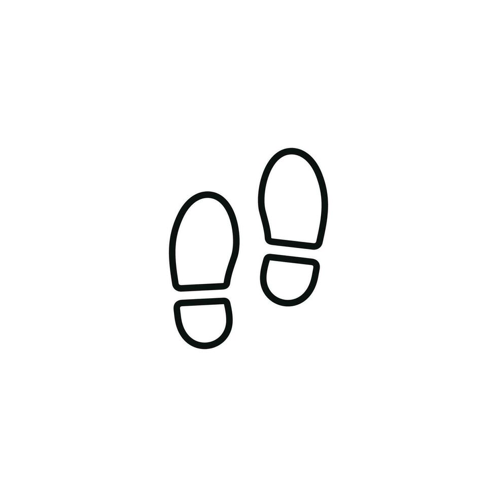 Shoe foot print line icon isolated on white background vector