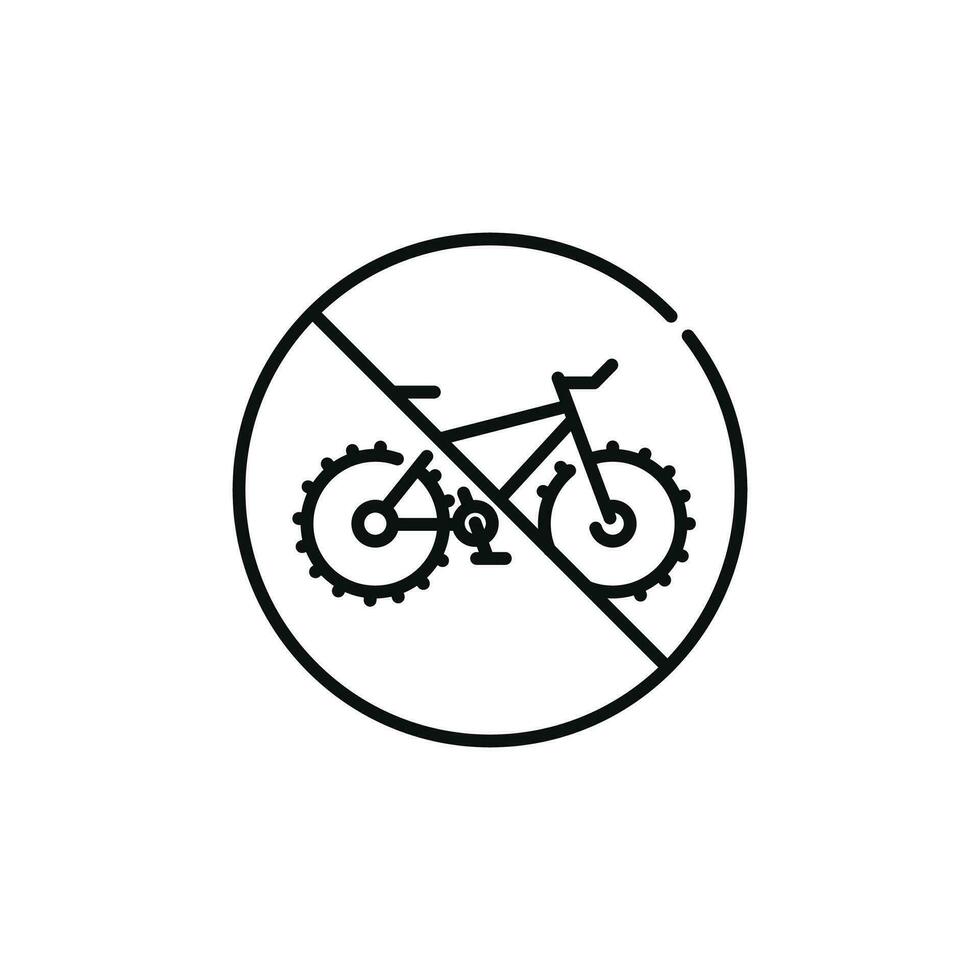 No bicicleta línea icono firmar símbolo aislado en blanco antecedentes vector