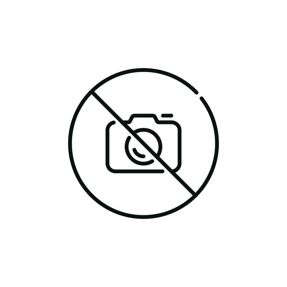 No camera allowed line icon sign symbol isolated on white background vector
