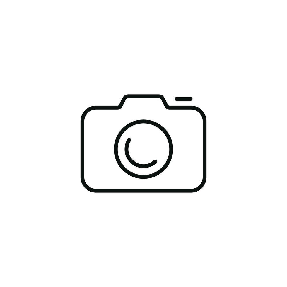 Camera line icon isolated on white background vector