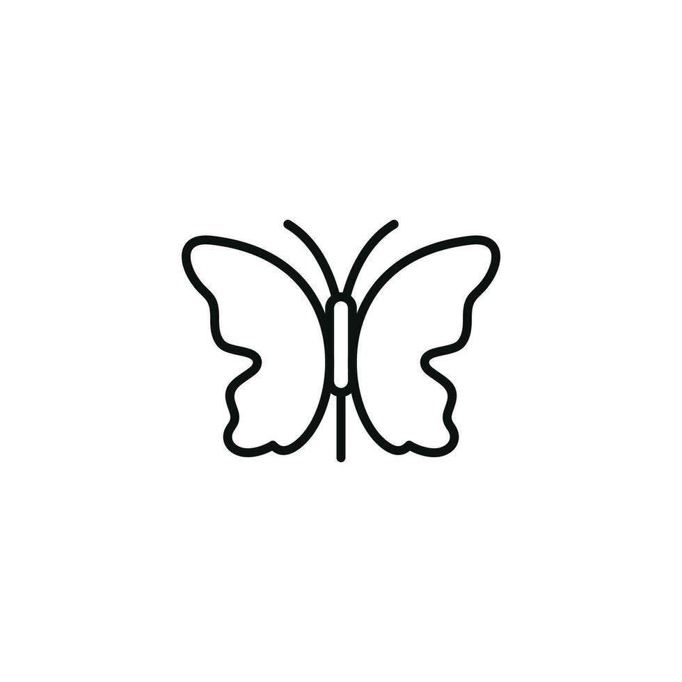 mariposa línea icono aislado en blanco antecedentes vector