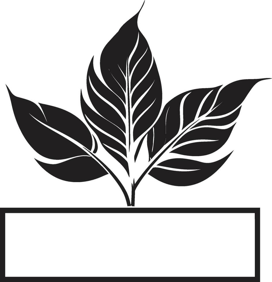 natural serenidad monocromo planta maceta símbolo emblemático botánico elegancia logo diseño vector