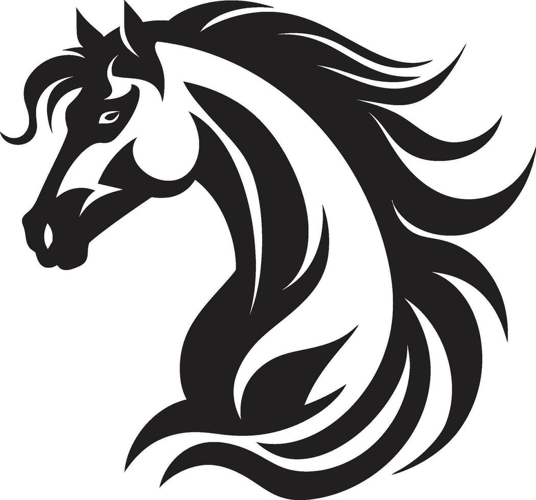 Galopando libertad negro caballo emblema emblemático equino excelencia logo símbolo vector