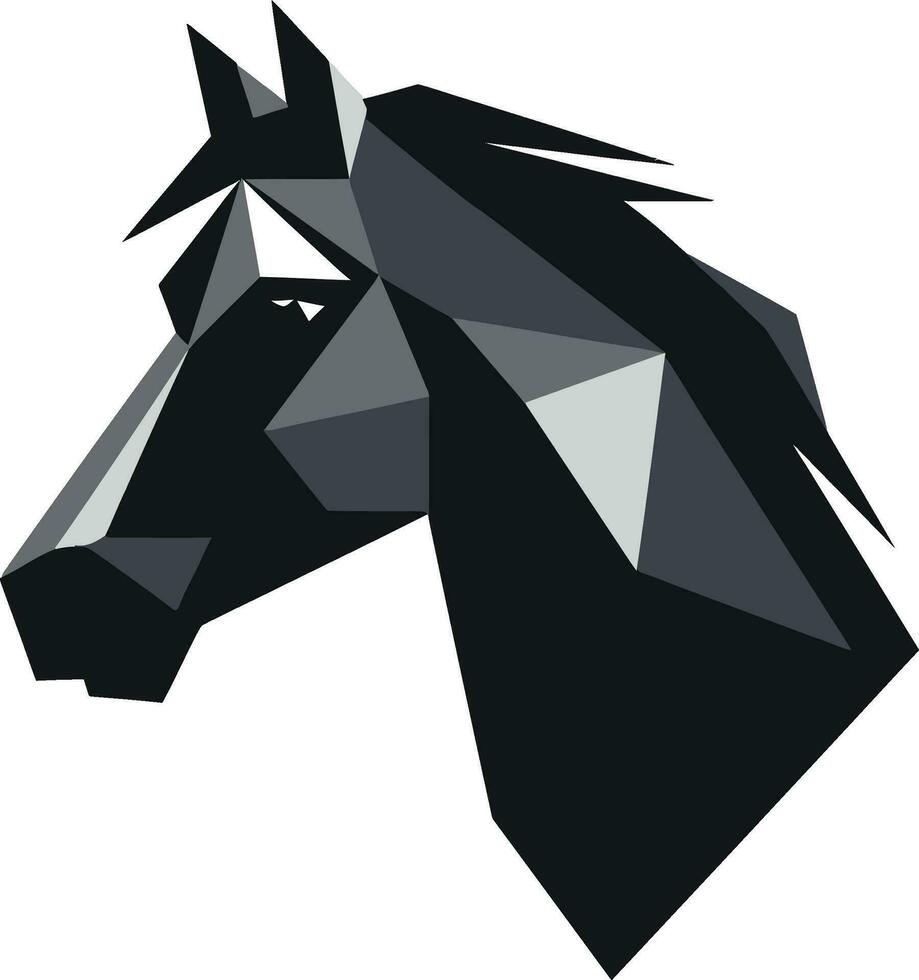 Wildlifes Elegance in Simplicity Horse Icon Minimalistic Riders Grace Black Emblem vector