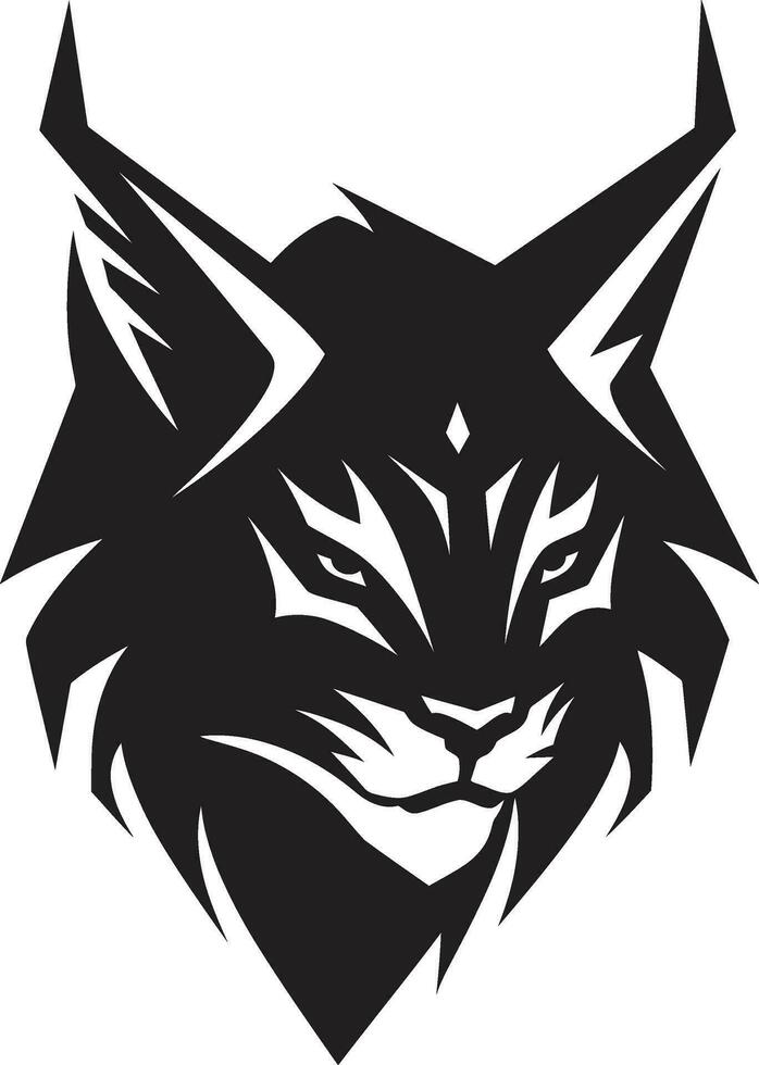 salvaje belleza en negro lince logo simplista elegancia lince silueta icono vector