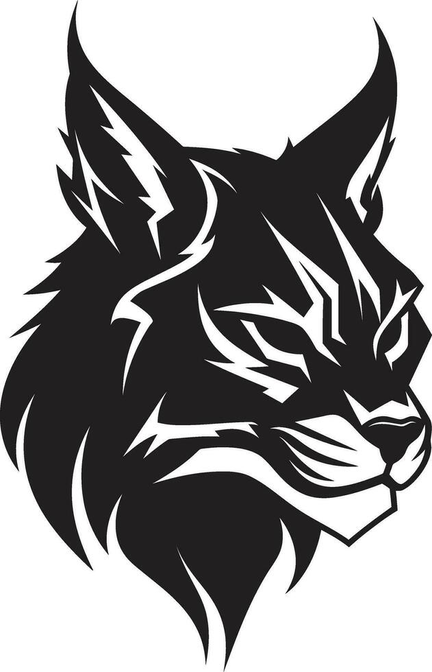 Regal Prowl Iconic Lynx Emblem Elegant Lynx Ambassador Monochrome Vector