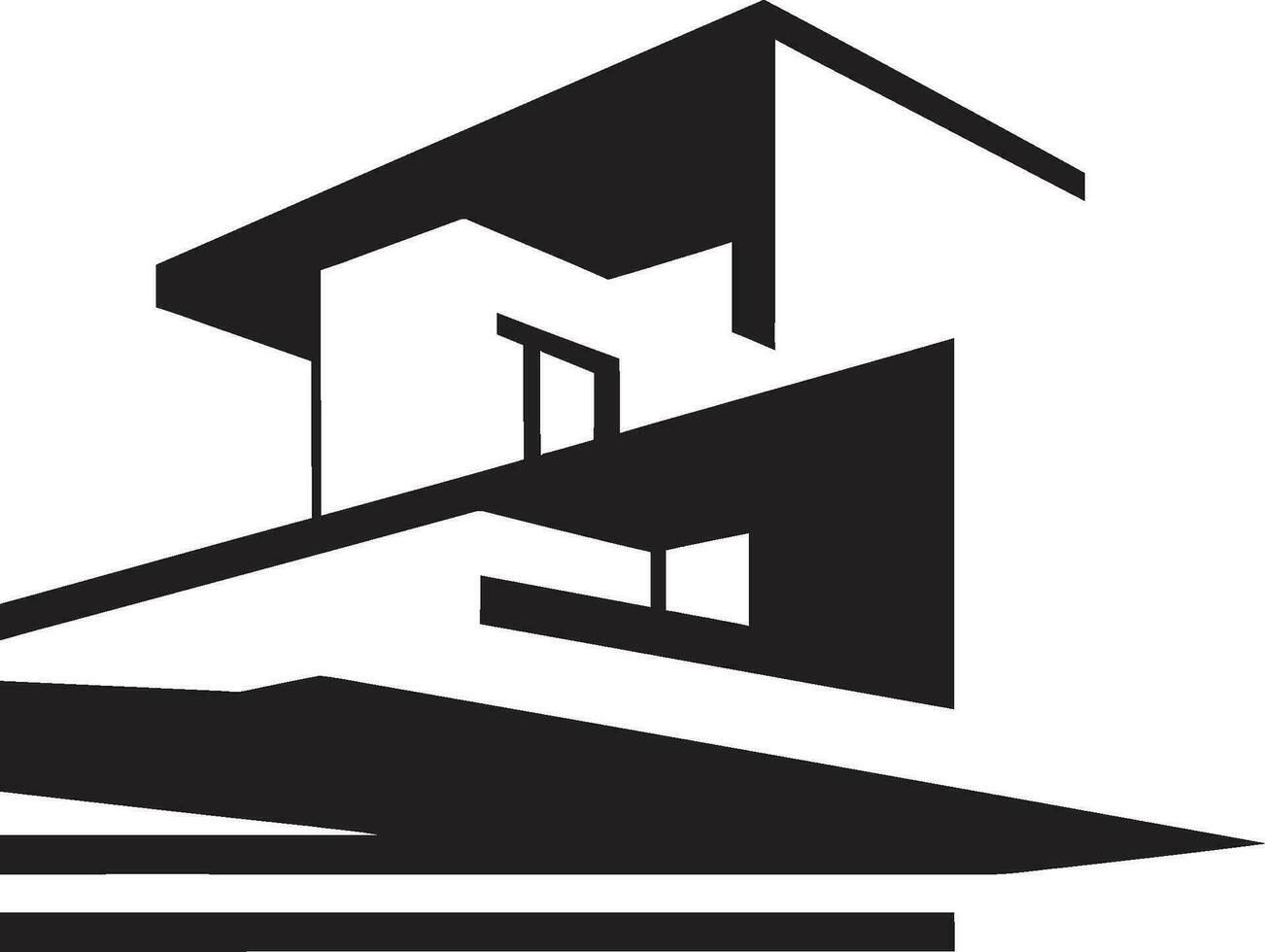 Sleek Villa Silhouette Iconic Property Design Urban Elegance in Black Vector Villa Logo