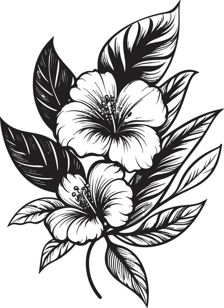 Black Vector Floral Icon Add a Touch of Glamour to Your Designs Black Vector Floral Design A Beautiful and Sophisticated Icon for Any Design