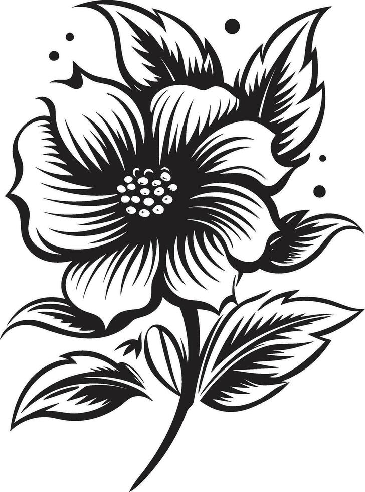 Add a Florish to Your Designs with This Black Vector Floral Icon Decorative Floral Design Icon A Black and White Masterpiece