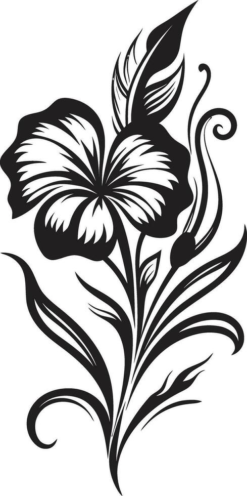 negro vector floral diseño añadir un toque de feminidad a tu diseños negro vector floral diseño un hermosa y romántico icono para ninguna diseño