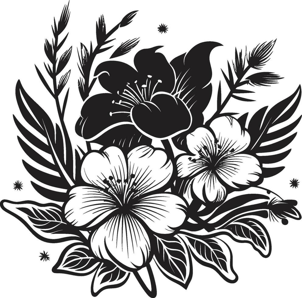 Black Vector Floral Icon A Beautiful and Elegant Icon for Any Design Decorative Floral Design Icon A Black Vector Icon That Will Add a Touch of Sophistication to Your Designs