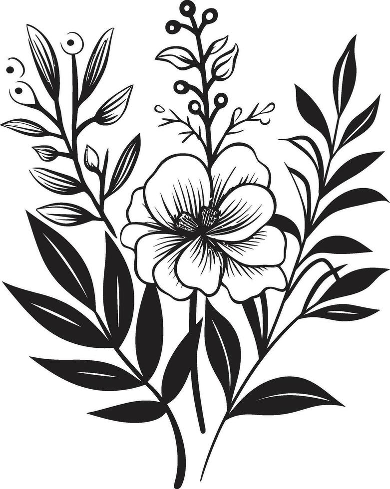 Black Vector Floral Icon A Beautiful and Romantic Icon for Any Design Black Vector Floral Icon Add a Touch of Grace to Your Designs