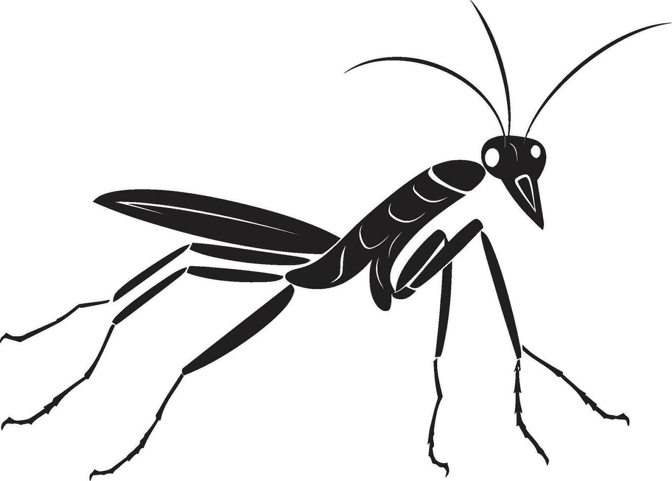 Stealthy Hunter Black Mantis Emblem Emblematic Insect Excellence Logo Symbol vector