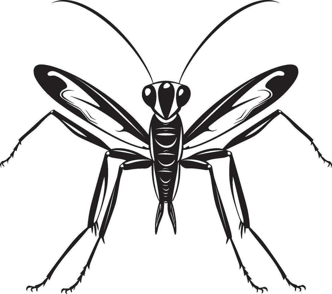 Wildlifes Grace in Simplicity Vector Mantis Iconic Praying Mantis Majesty Monochrome Design