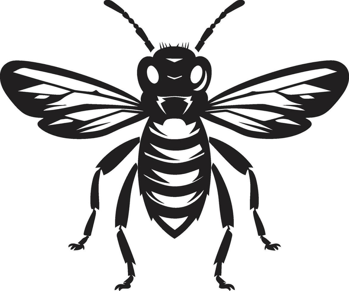 emblemático insecto majestad muscular logo diseño real avispón silueta negro icono vector