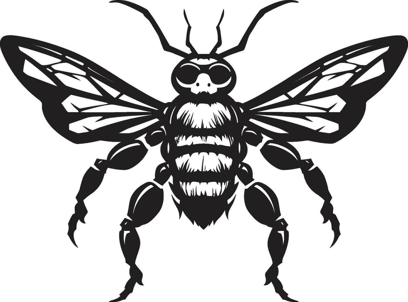 Regal Stinger Ambassador Emblematic Symbol Swarm Majesty Iconic Hornet Emblem vector