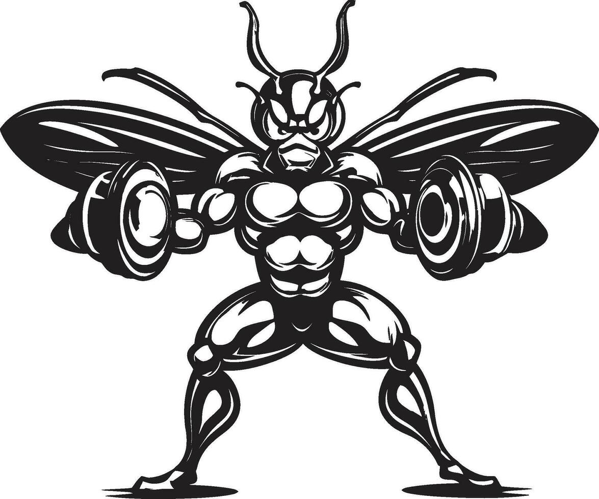 Minimalistic Hive Majesty Monochrome Symbol Emblematic Insect Excellence Mighty Art vector