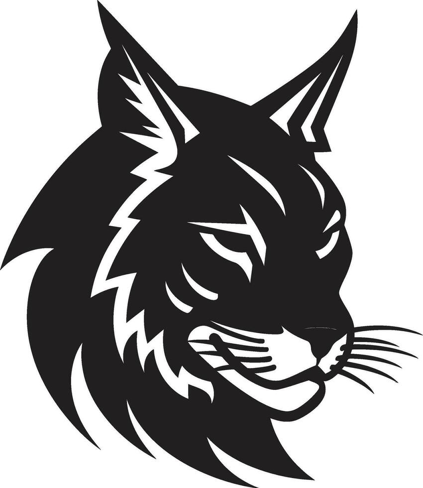 Minimalistic Predator Art Monochrome Emblem Icon of the Wilderness Lynx Vector Logo