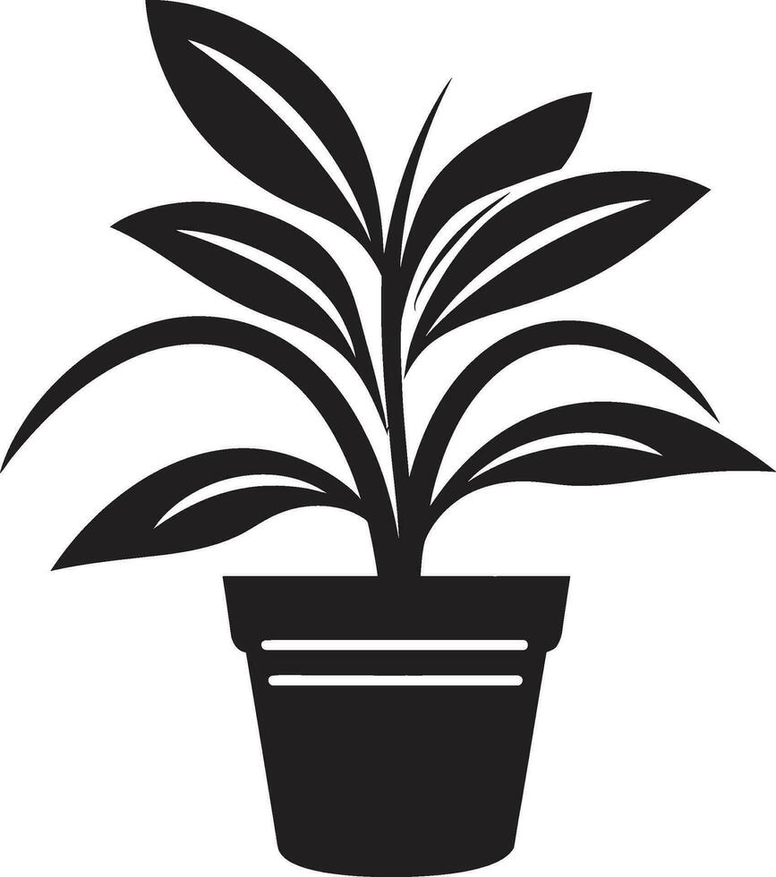 Urban Oasis in Black Logo Symbol Elegant Gardening Ambassador Monochromatic Vector