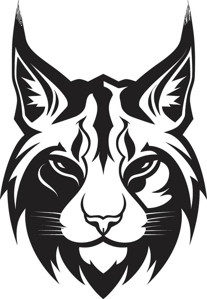 Predator Silhouette Majesty Minimalist Emblem Wildlifes Grace in Simplicity Vector Lynx