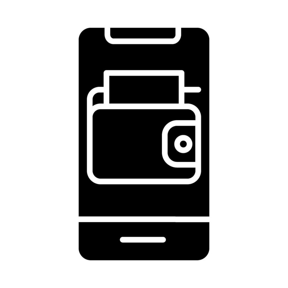 e-commerce wallet icon vector, Black and white solid icon, illustration. Can be used for UI, websites, mobile applications and online shop applications vector