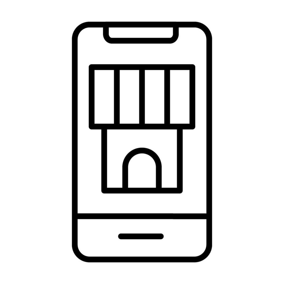 Online store icon outline style vector illustration. Can be used for website icons, UI and mobile apps
