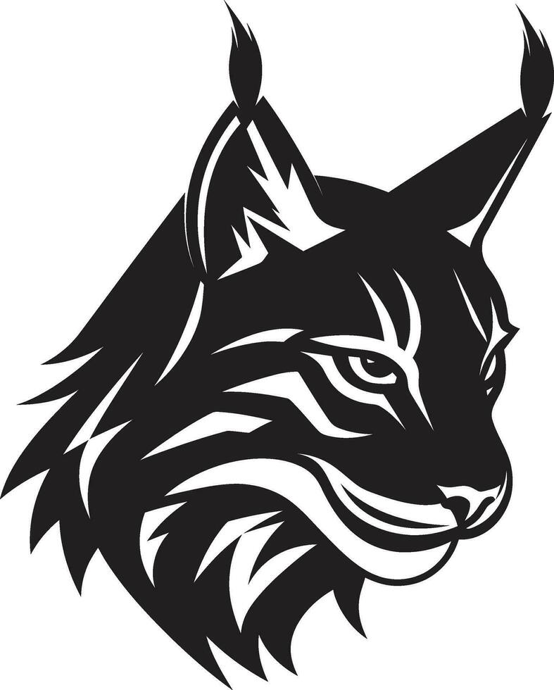 vida silvestre agraciado cazador lince símbolo emblemático gato montés majestad logo diseño vector