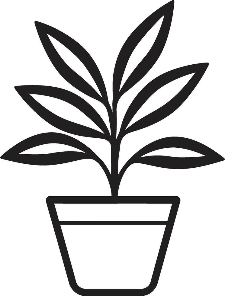 Simplistic Oasis Majesty Emblematic Design Elegant Greenery in Black Logo Icon vector