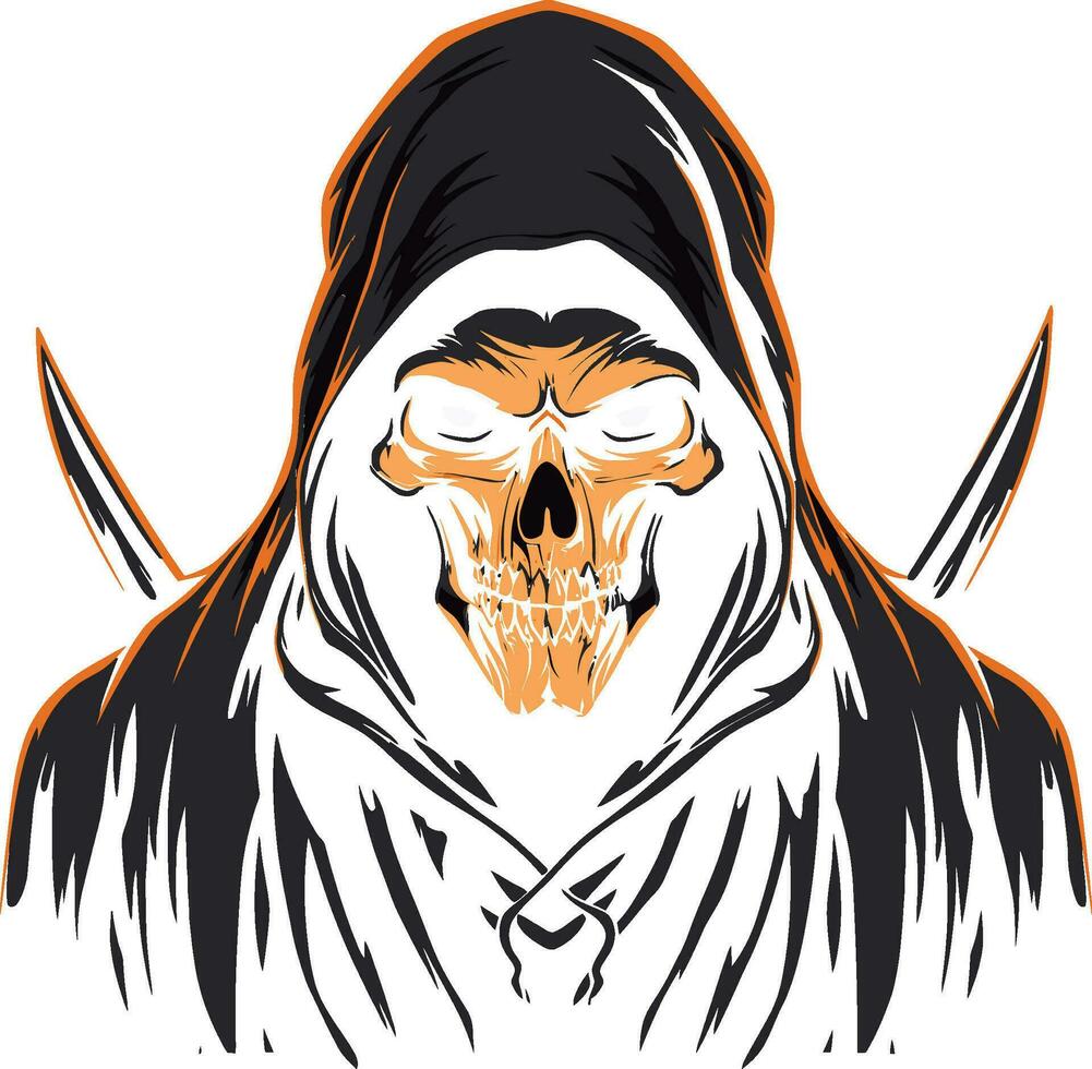 Simplistic Reaper Majesty Emblematic Art Guardian of Eternity Dark Vector Design