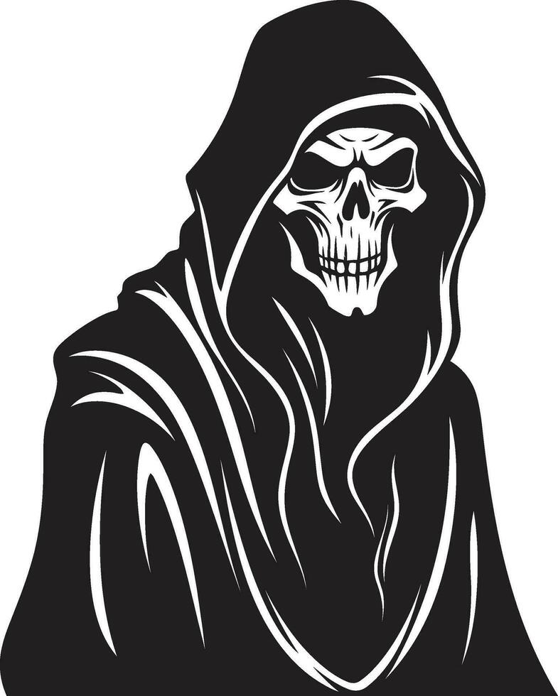 Noble Keeper of the Unseen Reaper Emblem Design Majestic Transition Iconic Reaper Icon vector