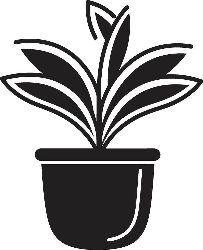 minimalista jardín belleza monocromo emblema elegante planta majestad vector logo icono