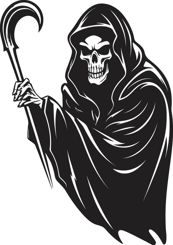 Serenitys Keeper Emblematic Logo Art Noble Silence Majesty Vector Reaper Emblem