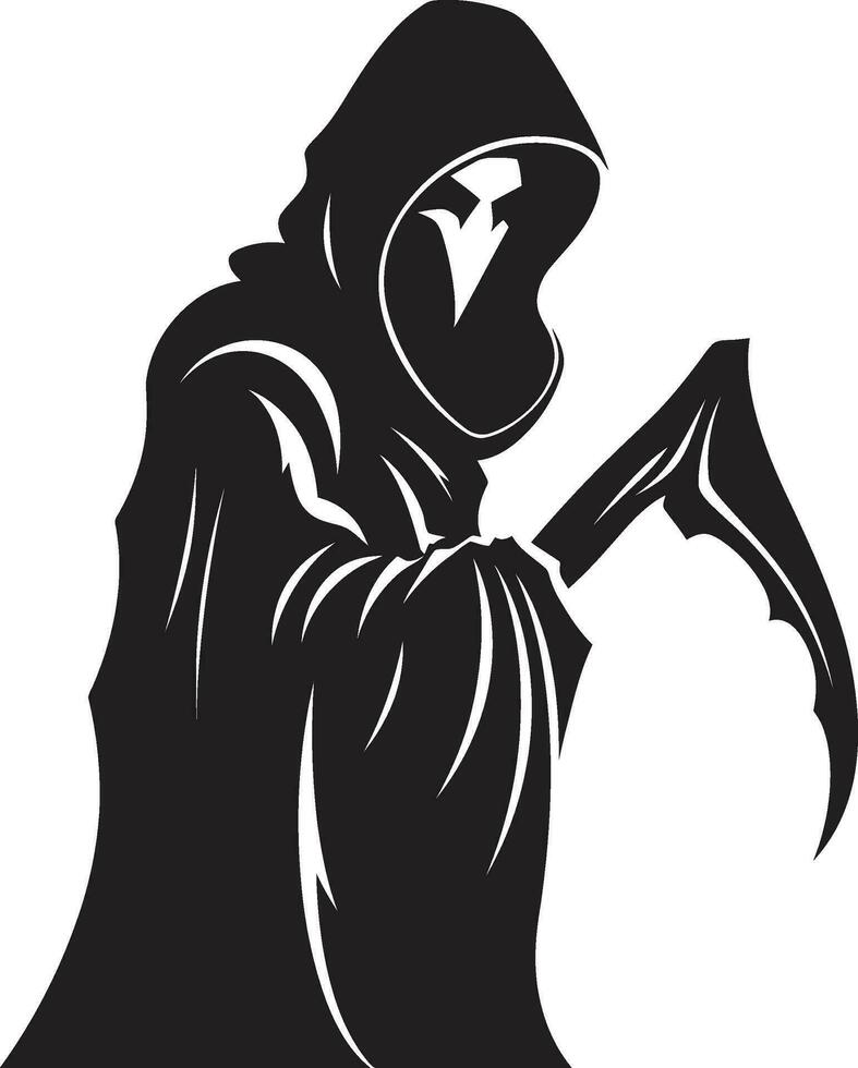 Dark Majesty Black Reaper Emblem Elegance in Shadows Iconic Reaper vector