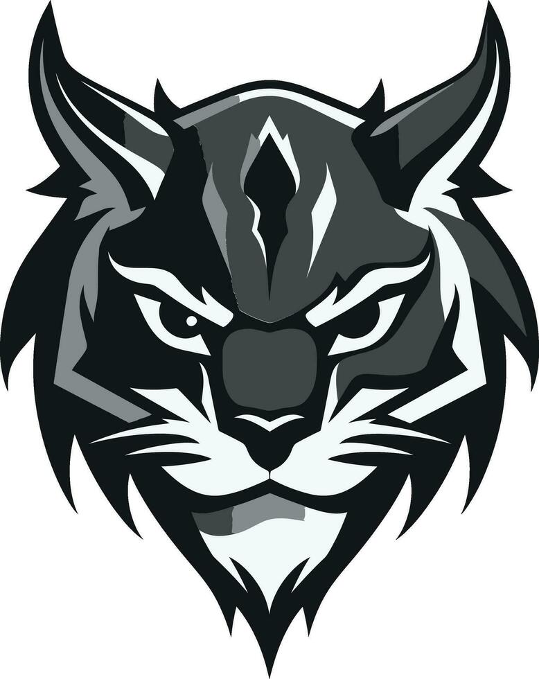 Graceful Predator Majesty Logo in Black Iconic Lynx in Monochrome Vector Symbol