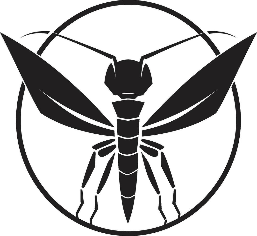 Grace and Power Black Mantis Emblem Elegance in Simplicity Iconic Insect vector