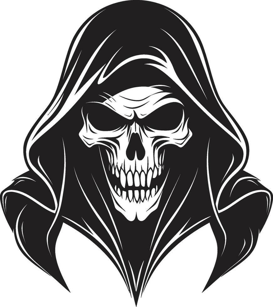 Embrace of Darkness Iconic Reaper Emblem Majestic Reaper Majesty Monochrome Symbol vector