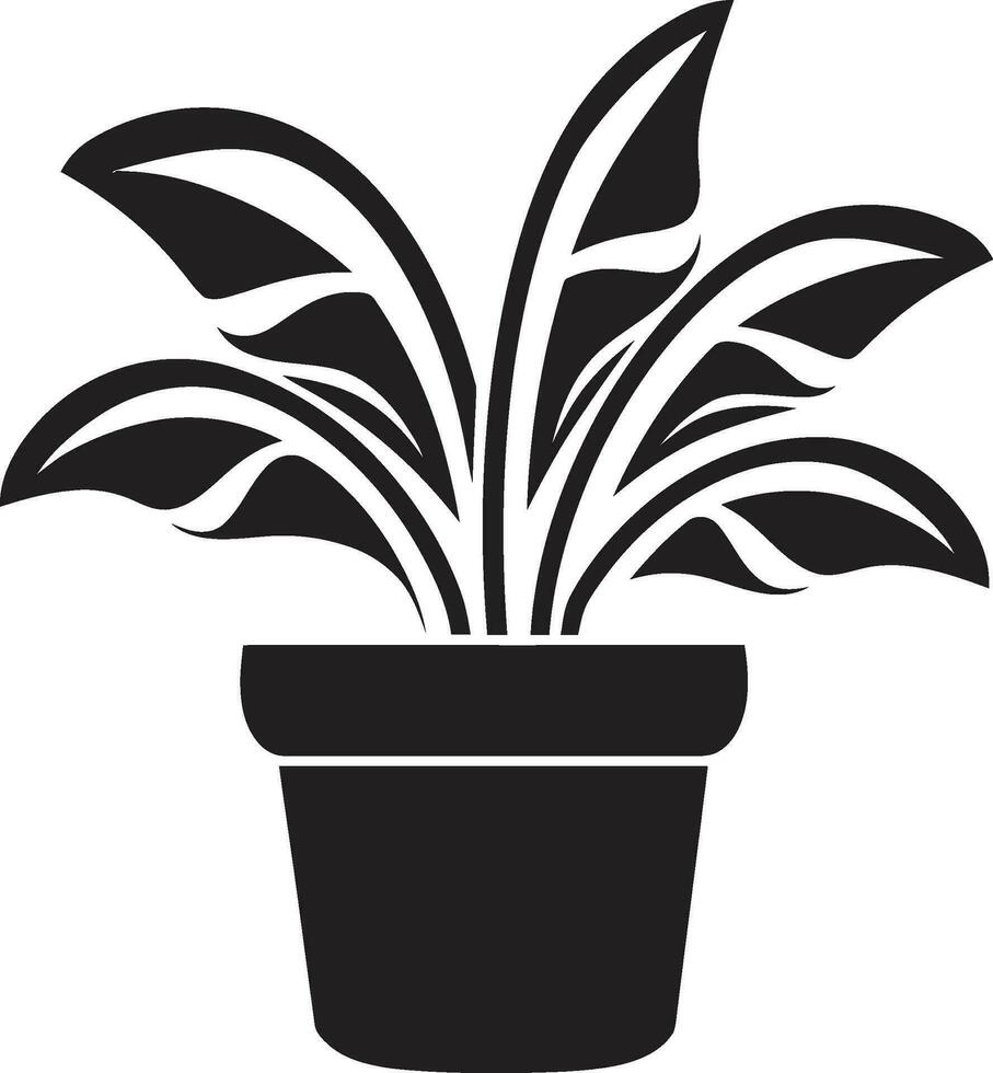 Natural Oasis in Simplicity Plant Icon Elegance of Nature Emblematic Vector Pot