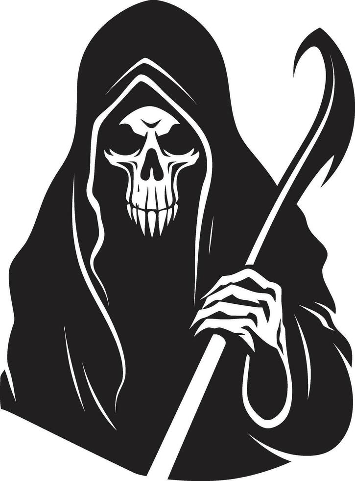 Regal Conductor of Eternity Emblematic Design Elegant Reaper Emblem Monochromatic Iconic Design vector